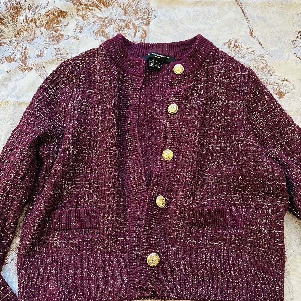 Lurex Tweed Knit Cardigan